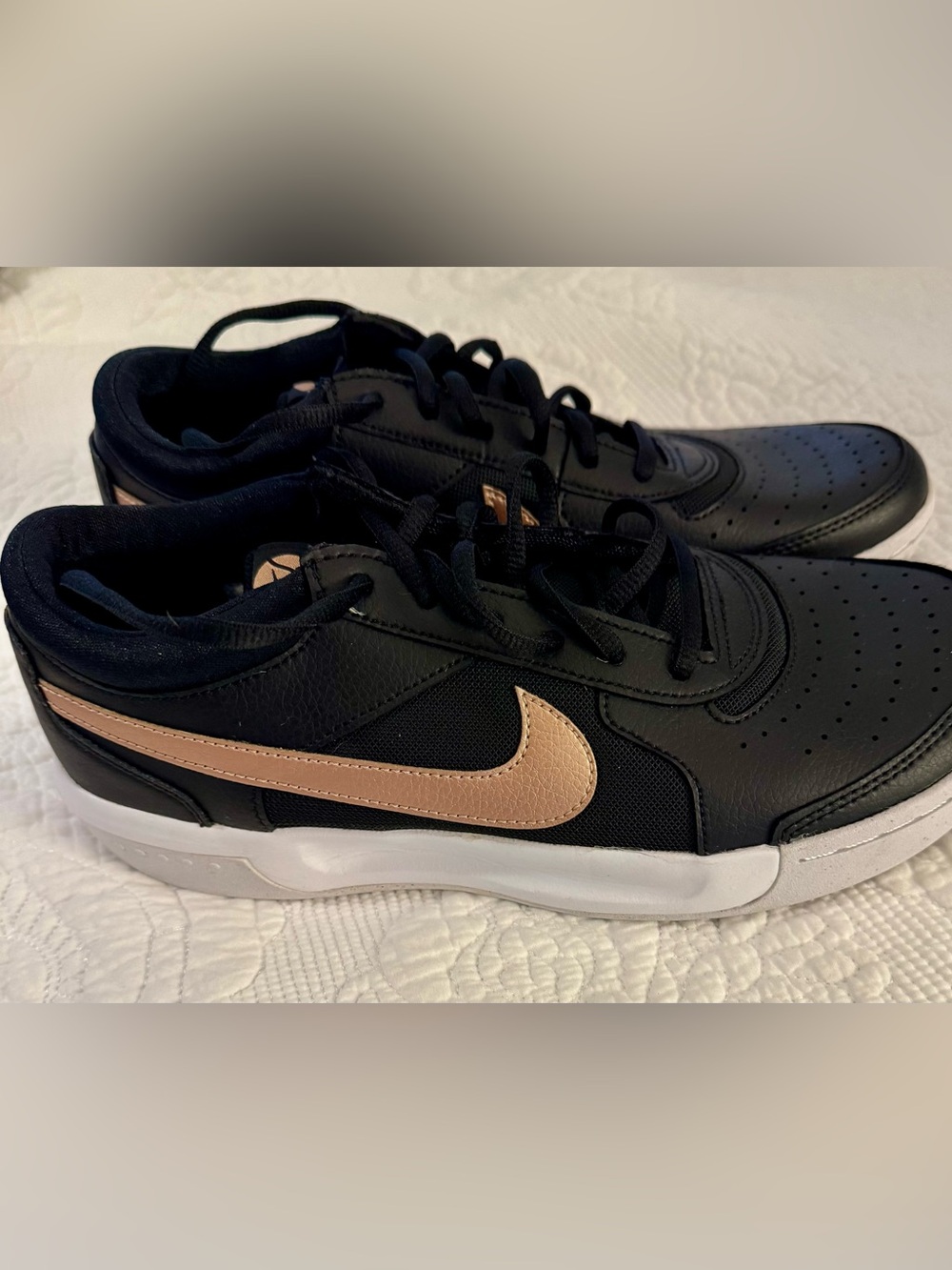 Nike Court Lite Black Rose Gold Tennis Pickleball Shoes Women’s 8.5 DH1042-091